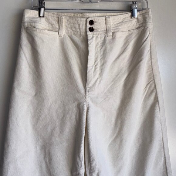 FAHERTY Stretch Cord Wide Leg Pants Size 30 Egret Corduroy High Rise - Picture 6 of 15
